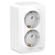 Розетка 2-м ОП Blanca 16А IP20 250В с заземл. защ. шторки бел. SE BLNRA011201