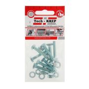 Болт с шестигранной головкой М6х30 DIN 933 класс прочн. 8.8 с гайкой и шайбой оцинк. (пакет) (уп.8шт) Tech-Krep/Zitar 114051