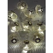 Гирлянда светодиодная «Фонарики» хром 5х3см 10LED тепл. бел. 1.8+0.3м КОСМОС KOC_GIR-B120