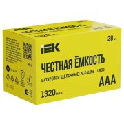 Элемент питания алкалиновый AAA/LR03 Alkaline бокс (уп.28шт) IEK ABT-LR03-OP-B28